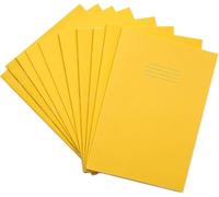 Rhino A4 Tinted Exercise Book, Yellow Cover with Cream Coloured Paper, 50 Pack, 48 Page / 8mm Lined with Margin Dyslexia & SEN Notebook Aids & Resources