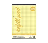 RHINO A4 Yellow Paper Refill Pad 100 Page 7mm Squared (Pack of 6)