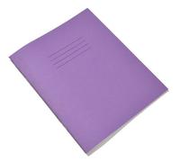Rhino A5+ Exercise Books, 32 Page / 15mm Lined & Blank Alternate Pages Notebook, 10 Pack, 9 x 7 Writing Book, Office & School Stationery Supplies, Purple