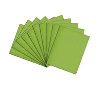 Rhino A5+ Exercise Books, 32-Page/Top Half Blank & Bottom Half 12mm Lined Paper Notebook, 10-Pack, 9 x 7 Writing Book, Office & School Stationery Supplies, Light Green