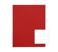 Rhino A5+ Exercise Books, 32 Page/Top Half Blank & Bottom Half 15mm Lined Paper Notebook, 10 Pack, 9 x 7 Writing Book, Office & School Stationery Supplies, Red