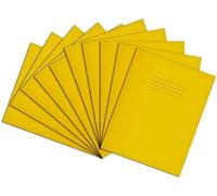 Rhino A5+ Exercise Books, 48-Page / 7mm Squared Paper Notebook, 100-Pack, 9 x 7 Writing Book, Office & School Stationery Supplies, Yellow