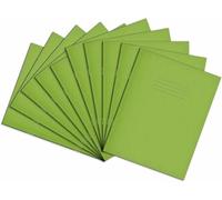 Rhino A5+ Exercise Books, 48-Page / 8mm Lined with Margin Paper Notebook, 100-Pack, 9 x 7 Writing Book, Office & School Stationery Supplies, Light Green