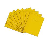 Rhino A5+ Exercise Books, 80 Page / 5mm Squared Paper Notebook, 10 Pack, 9 x 7 Writing Book, Office & School Stationery Supplies, Yellow