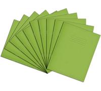 Rhino A5+ Exercise Books, 80-Page / 6mm Lined with Margin Paper Notebook, 100-Pack, 9 x 7 Writing Book, Office & School Stationery Supplies, Light Green