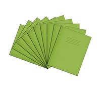 Rhino A5+ Exercise Books, 80 Page / 8mm Lined with Margin Paper Notebook, 10 Pack, 9 x 7 Writing Book, Office & School Stationery Supplies, Light Green