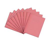 Rhino A5+ Exercise Books, 80 Page / 8mm Lined with Margin Paper Notebook, 10 Pack, 9 x 7 Writing Book, Office & School Stationery Supplies, Pink