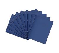 Rhino A5+ Exercise Books, 96 Page / 8mm Lined with Margin Paper Notebook, 10 Pack, 9 x 7 Writing Book, Office & School Stationery Supplies, Dark Blue