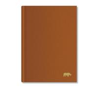 Rhino A5 Flexiback Notebook, 320 Page / 8mm Lined Writing Book, 3 Pack, Vegan Leather Cover & Casebound, Office Stationery Supplies, Tan