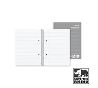 Rhino Notebook A5+ Ruled Spiral Bound Side Bound Art Silk Soft Cover White Perforated 160 Pages Pack 5