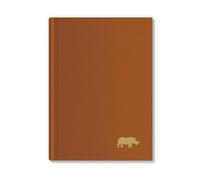 Rhino A6 Flexiback Notebook, 320 Page / 7mm Lined Writing Book, 1 Pack, Vegan Leather Cover & Casebound, Office Stationery Supplies, Tan