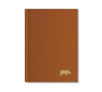 Rhino A6 Flexiback Notebook, 320 Page / 7mm Lined Writing Book, 3 Pack, Vegan Leather Cover & Casebound, Office Stationery Supplies, Tan