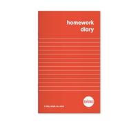 Rhino 6-Day Week Homework Diary (A6+) | Red | 84 Pages / 100-Pack - Pocket-Sized Homework Planner
