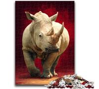 Rhino Adult Jigsaws 1000 Pieces Difficult,Help The Brain Exercise Addictive Toys to Cultivate Patience Great Gift (38x26cm)