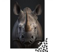 Rhino AI Generative Adult Jigsaw Puzzle, 1000 Pieces, 70x50cm/1000pcs, for Quiet Focus at Your Own Pace; White Cardboard with Reduced Dust