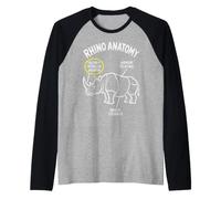 Rhino Anatomy Funny Rhinoceros Humor Animal Lover Joke Raglan Baseball Tee