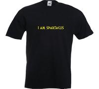 Rhino and Mugsy I am Spartacus - Black T Shirt with Yellow Print