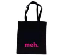Rhino and Mugsy meh. Black Tote Bag from (Black/Pink Print)