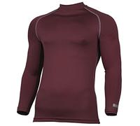 Rhino Base Layer Top Adult - Unisex Long Sleeve Sports Compression Body Fit Top Maroon Small/Medium