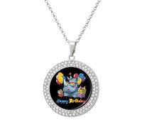 Rhino Birthday Diamond Necklace Cute Pendant Necklace | Jewelry Gifts