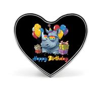 Rhino Birthday Heart Shape Badge Button Pins Brooches | Lapel Pins for Backpack Hat Bags Jacket
