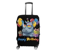 Rhino Birthday Luggage Cover Travel Suitcase Protector | Washable Luggage Case Covers