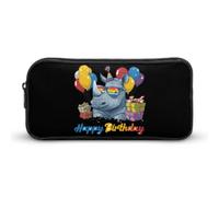 Rhino Birthday Pencil Case Makeup Pouch Cosmetic Bag | Multipurpose Storage Bag,Office Pen Case