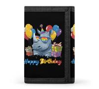 Rhino Birthday Trifold Wallet Printed Card Holder Purse | Novelty Wallets,Coin Pocket,Gift for Men Women