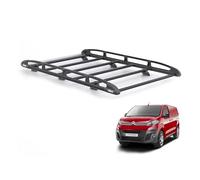 Rhino Black Roof Rack for Citroen Dispatch 2016+ Van (Only for M (L2) Wheelbase With Tailgate Rear Doors) Heavy Duty KammRack Black with Integrated Ladder Roller (B662)