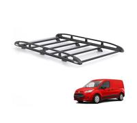 Rhino Black Roof Rack for Ford Transit Connect 2013+ Van (Only for Long (L2) Wheelbase With Rear Barn Doors) Heavy Duty KammRack Black with Integrated Ladder Roller (B622)