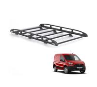 Rhino Black Roof Rack for Ford Transit Connect 2013+ Van (Only for Short (L1) Wheelbase With Rear Barn Doors) Heavy Duty KammRack Black with Integrated Ladder Roller (B621)