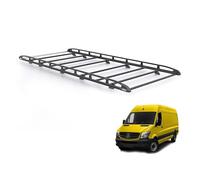 Rhino Black Roof Rack for Mercedes Sprinter 2006-2018 Van (Only for Long Wheelbase and High Roof Models) Heavy Duty KammRack Black with Integrated Ladder Roller (B521)