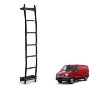 Rhino Black Van Ladder for the Mercedes Sprinter (2006-2018) [Note: Only Suitable for Standard Roof Models] Heavy Duty Anti-slip Steps (With Fixing Kit)