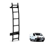 Rhino Black Van Ladder for the Renault Trafic (2001-2014) [Note: Only Suitable for Standard Roof Models with Twin Rear Doors] Heavy Duty Anti-slip Steps (With Fixing Kit)