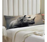 Rhino Body Pillow Case 20x54 Throw Pillow Cover with Hidden Zipper Breathable & Cozy Full Long Pillowcase Protector Spring Easter Cover for Sleeping Bedroom Couch Sofa Decor