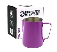 Rhino Classic Milk Pitcher 450ml/15oz (Vivid Plum) - Stainless Steel | Use with your Coffee Machine or Frother for a Latte or Flat White