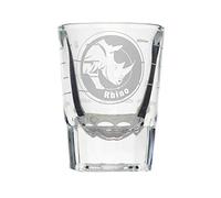 Rhino Clear Shot Glass with Precision Lines - 2oz Heavy Base Liquid Measuring Cup for Accurate Pouring of Alcoholic or Caffeinated Drinks
