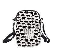 Rhino Crossbody Bag Rhinoceros Gifts Rhino Lover Gifts for Women Crazy Rhino Lady Gift Rhinoceros Spirit Animal Gift Sling Bag