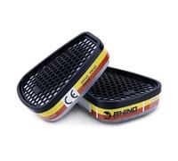 Rhino D-A/E-1 Active Carbon Cartridges (Organic Vapors and Acid Gases) for Full Face Masks and Half Masks Type RH-M101, RH-7011 and 3M Mask (Pack of 2)