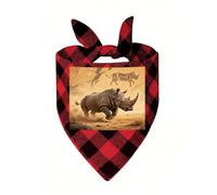 Rhino Dog Bandanas for Small Medium Large Dogs Cats | Soft Polyester Pet Triangle Scarf Kerchief Novelty Pet Bib for Birthday, Photo Shoots, Wedding, Parties Pet Accessories