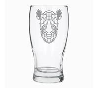 Rhino Engraved Pint Beer Glass Etched Rhino Drinkware Gift for Rhino Lovers Birthday Gift for Him & Her Animal Lover Gifts Engraved Rhino Glass Beer Cider Pint Glass Rhino Lover Beer Pint Glass Gift