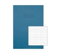 Rhino A4 Exercise Book, 80-Page, 7mm Squared Paper, Pack of 50, Light Blue