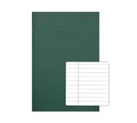 Rhino A4 Exercise Books, 80-Page / 8mm Lined with Margin Paper Notebook, 50-Pack, Office & School Stationery Supplies, Dark Green