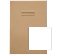 Rhino Exercise Book A4 Plain Stapled Side Bound Manila Soft Cover White 64 Pages Pack of 50