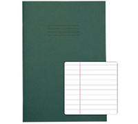 Rhino Exercise Book A4 Ruled Stapled Side Bound Manila Dark Green Not perforated 80 Pages Pack of 50