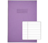 Rhino Exercise Book A4 Ruled Stapled Side Bound Manila Purple Not perforated 80 Pages Pack of 50