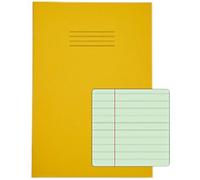 Rhino Exercise Book A4 Ruled Stapled Side Bound Manila Soft Cover Green 48 Pages Pack of 50