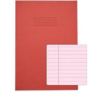 Rhino Exercise Book A4 Ruled Stapled Side Bound Manila Soft Cover Pink 48 Pages Pack of 50