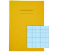 Rhino Exercise Book A4 Squared Stapled Side Bound Manila Soft Cover Blue 48 Pages Pack of 50