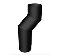 RHINO FLUES - 5 Inch (125mm) Offset Double Bend Stove Flue Pipes Matt Black for Multi-Fuel & Wood Burning Stove. Friction Fit - Robust Quality Construction of Heat Resistant enameled Steel.